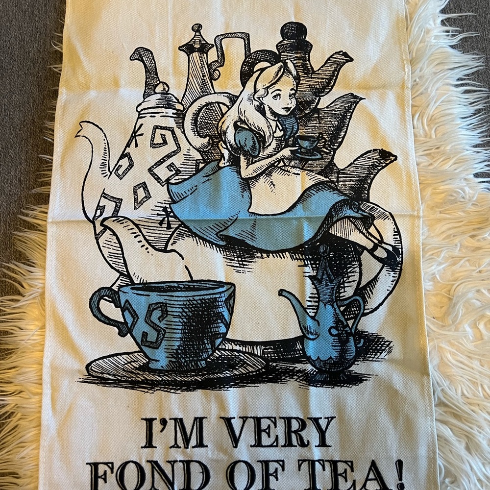 Alice in Wonderland Tea Towel “I’m very fond of tea”